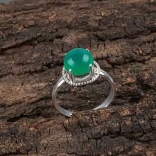 Green Onyx Gemstone 925 Sterling Silver Ring Handmade Jewelry Ring Gift