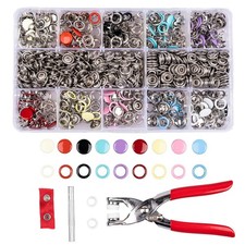 200 Set Snap Button Kit - 9.5mm 10 Colors Snaps for Fabric - Fastener Pliers