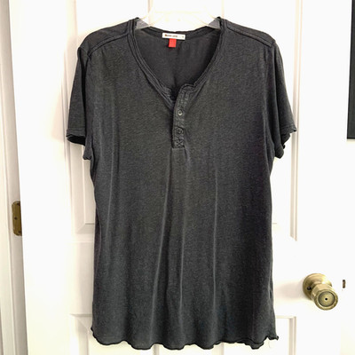 Marine Layer Hemp Cotton blend Mens Henley T Shirt Size Small Gray *Read