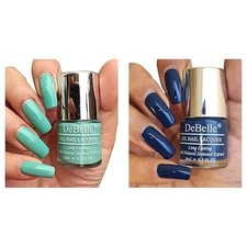 DeBelle Gel Nail Polish Combo of 2 French Hydrangea Nail Paint ,Bleu Allure Nav