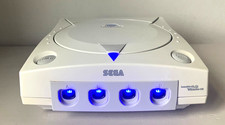 Region Free Sega Dreamcast Console, Blue LEDs, New Battery & Holder NTSC & PAL