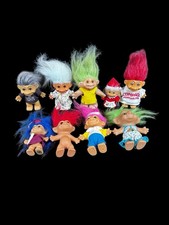Lot of 9 Vintage Troll Dolls 80  s Dam, Russ  Ace