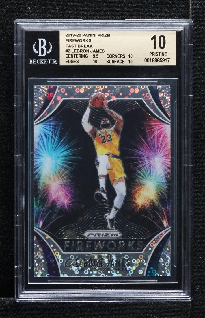2019-20 Panini Prizm Fireworks Fast Break LeBron James #2 BGS 10 PRISTINE 1e38