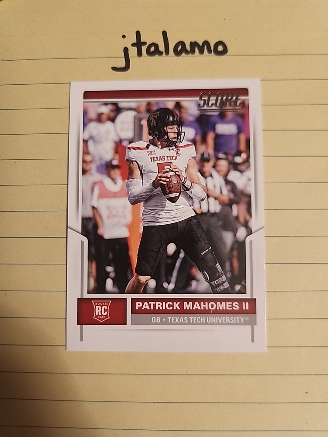 2017 Score Patrick Mahomes II #403 Texas Tech Kansas City Chiefs Rookie Card RC