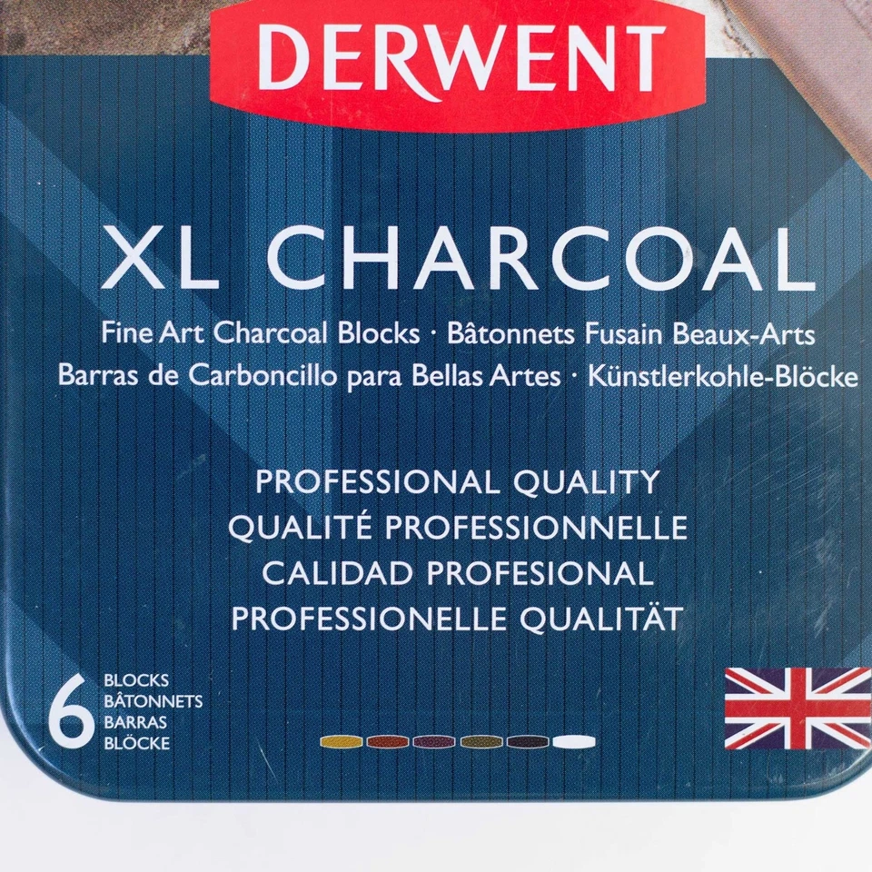 Derwent XL Charcoal Blocks & Metallic Watercolour Paint Pan Set - Image 3 of 4
