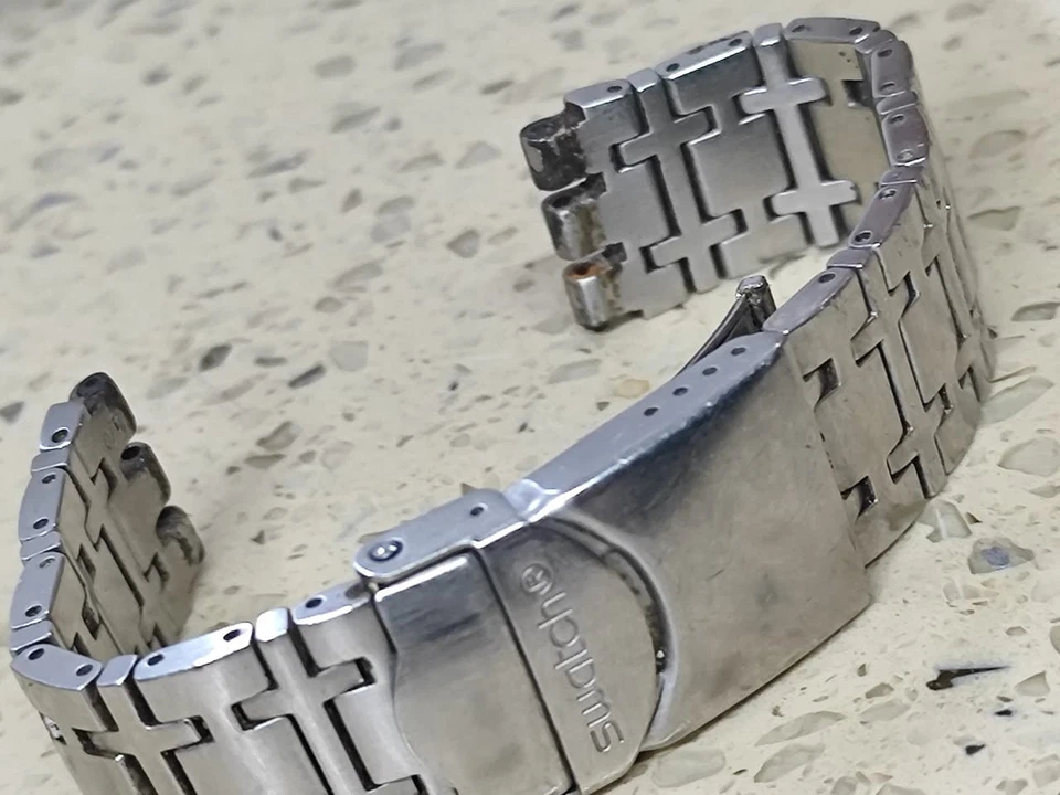 Reloj Swatch Vintage Acero Inoxidable Hombre Parte Pulsera 19mm Para Swatch Irony Foto 2 de 4