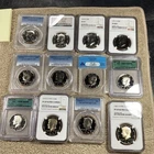Certified (clad) Kennedy Half Dollars. Lot Of (12). ALL PROOF. Free Shipping