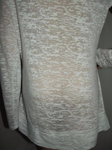 Vanity Tunic Womens Size XL white burnout slub wrap top Swim Coverup semi sheer - Picture 9 of 9