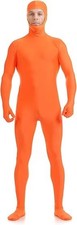 ATHX Men's and Women's Spandex Open Face Bodysuit Costume Medium, Orange