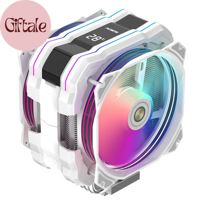 M120D plus Black CPU Cooler with Temperature Display, Dual ARGB & PWM Fans, 6 Co