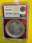 1883-O Morgan Dollar NGC MS62 PL Prooflike Silver $1 No Reserve