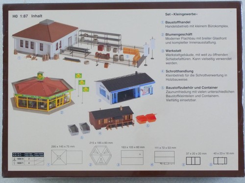 Faller Jeu Kleingewerbe Atelier Commerce Bâtiments H0 Fleuret ! Ovp Bl 1705 14 - Photo 2 sur 2