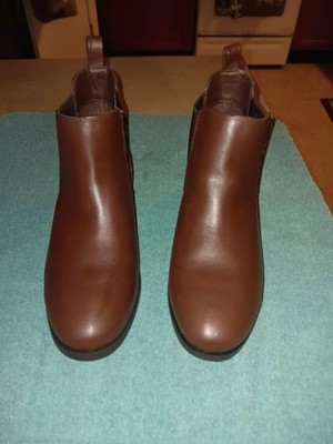 Primark Brown Flat Booties Wide Fit Sz 7 Vegan Leather