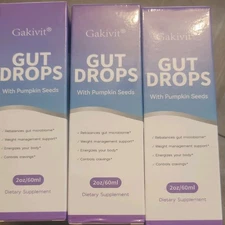(3 Pack) Gut Drops Supplement GutDrops Maximum Strength Overall Wellness (6oz)