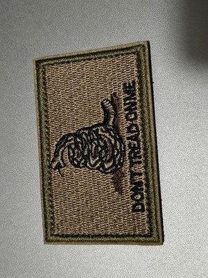 Don't Tread On Me Embroidered Morale Patch Beige Black Olive Textile