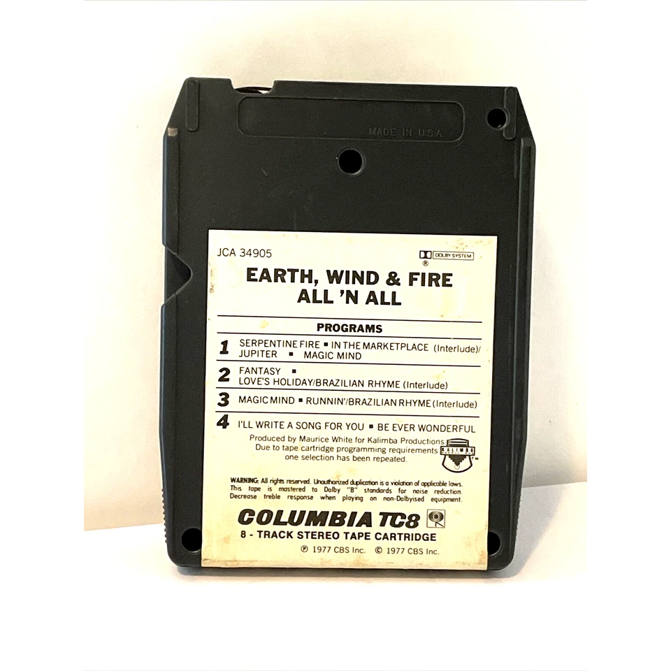 Earth Wind &Fire-All 'N All-8 Track Tape Soul 1977 - Image 2 of 4