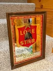 Vintage Lone Star Beer Bar Mirror - The National Beer of Texas - Wood Frame Sign