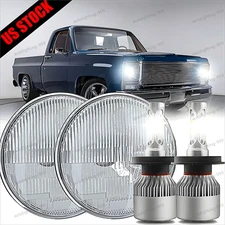 Pair 7 inch LED Headlights Round Approved Hi/Lo Lamp For Chevy C10 1967-1972 DOT