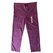 Cherokee Workwear Purple Scrub Pants XS Elastic Waist Drawstring Cargo Pockets