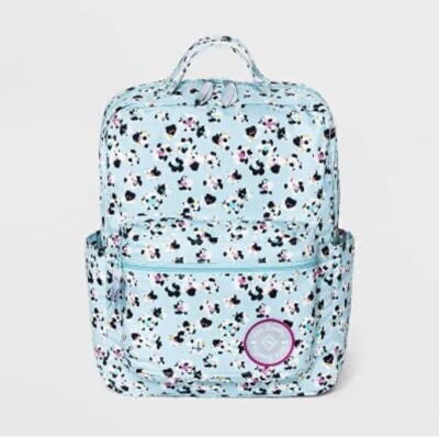 Vera Bradley 1982 camo floral backpack light blue Vera Bradley Blue Cotton Floral Print Small Backpack Bag main image 4