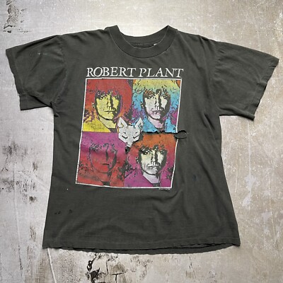 Vintage 1990 Robert Plant Thrashed Rock Band Tee (size Medium) Led
