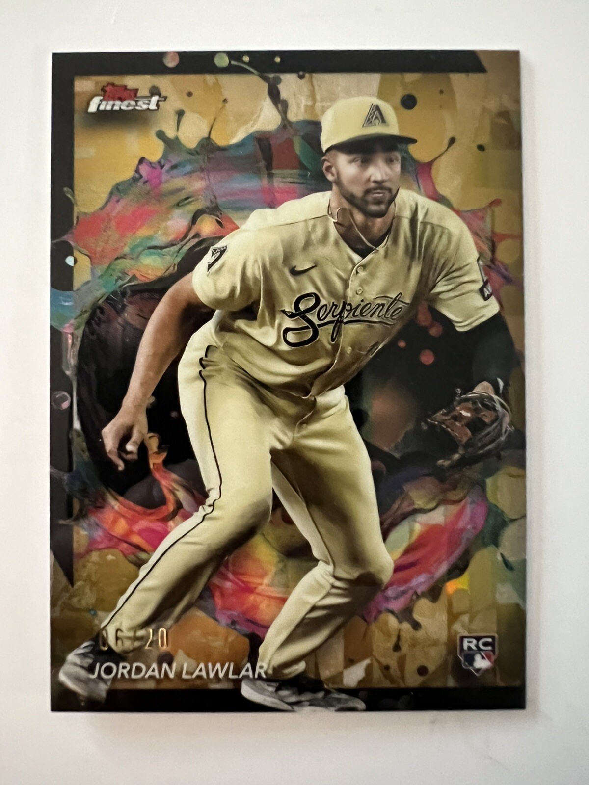 2024 Topps Finest Jordan Lawlar Rare Gold Refractor /20 RC #239 SSP Arizona