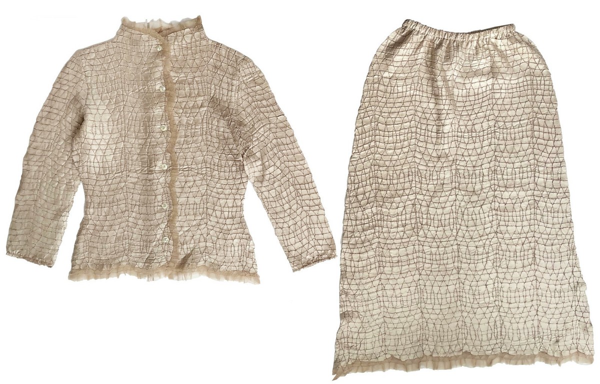 YOSHIKI HISHINUMA Skirt Suit Vintage 2-Piece Stitchwork