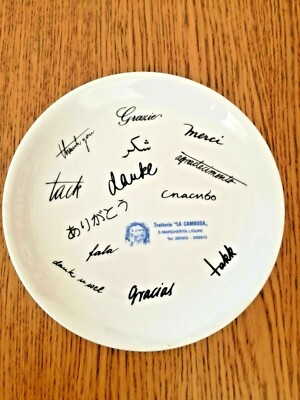 GRATUITIES TIP PLATE VERSCHIEDENE SPRACHEN 7,5'' ESCHENBACH GERMANY