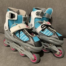 DBX Girls' Equinox Adjustable Inline Skate RollerBlades Teal Turquoise Gray 1-4