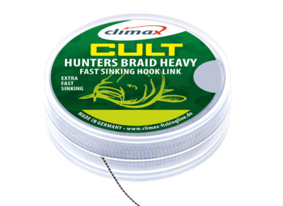 0,45 EUR / Meter CLIMAX CULT CARP HEAVY HUNTERS BRAID 20m 20/30 lb silt Hooklink