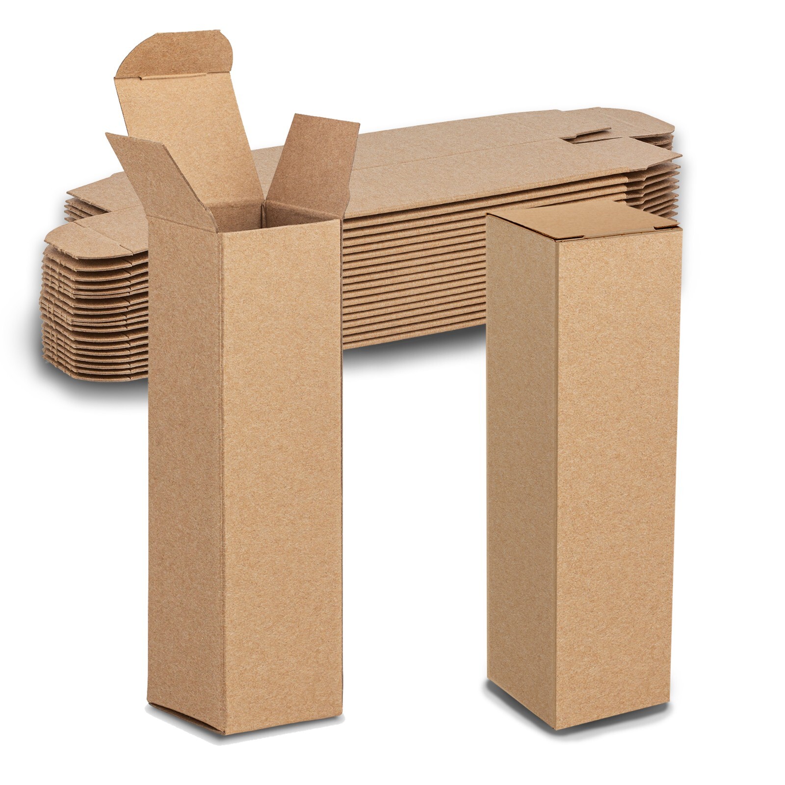MT Products Tuck Top Cajas de Regalo de Cartón Marrón 2" x 2" x 7" - Paquete de 500