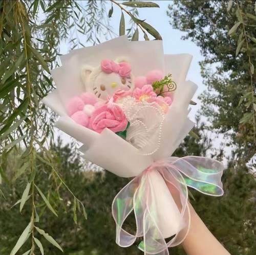 Kawaii Hello Kitty Sanrio Artificial Flower Bouquet Christmas Gift Valentine's - Picture 33 of 38