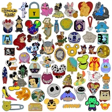 60 Assorted Disney Park Pin Trading Lot Authentic Brand New Pins No Duplicates