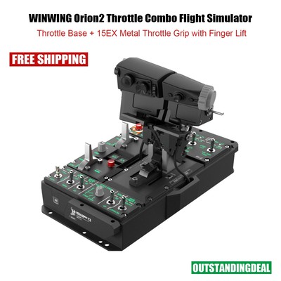 WINWING Orion2 Flight Simulator Throttle Base + 15EX Throttle Grip + Finger Lift