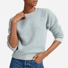Everlane Pale Sage Blue ReNew Sherpa Pullover Sweatshirt sz XS
