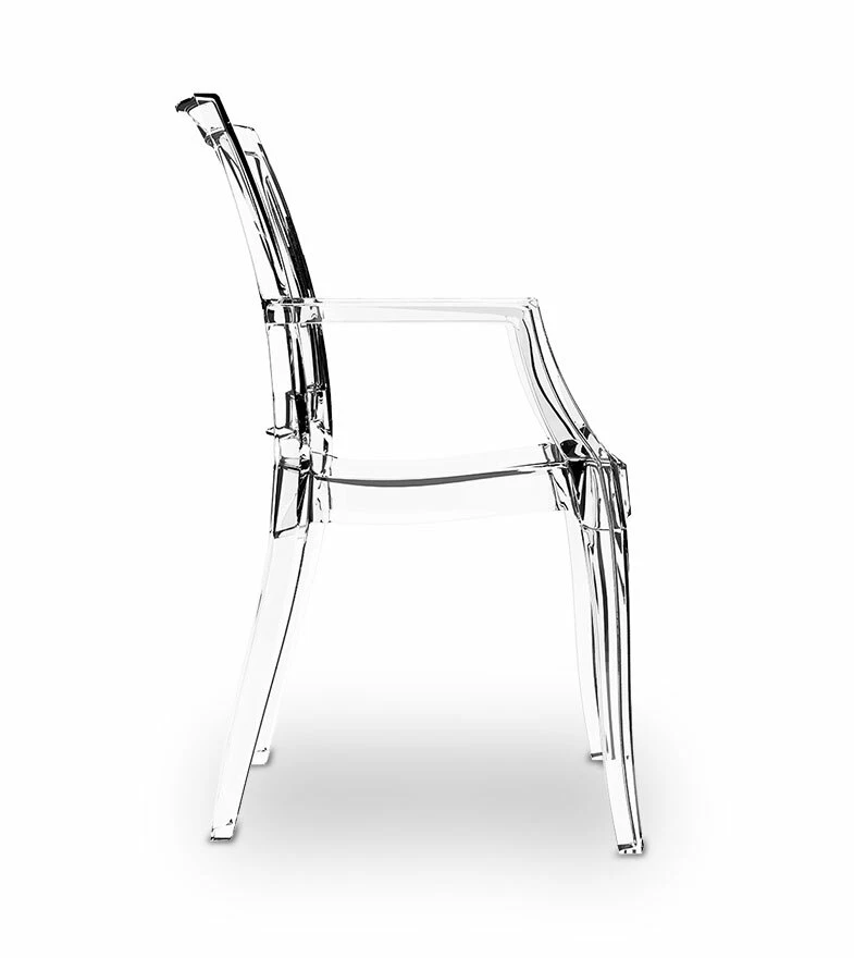 Silla De Brazo De Acrílico Ghost De Plexiglás Transparente Apilable De Calidad - Imagen 2 de 4