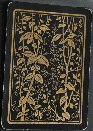 Playing Cards Single Card Old Antique Wide Lacquer Style BAMBOO BRANCH LEAVES A - Bild 2 von 3