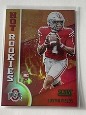 2021 SCORE HOT ROOKIES🔥JUSTIN FIELDS🔥#4/6🔥EXTREMELY RARE 🔥GREEN FOIL🔥BEARS
