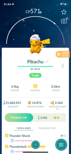 ✨Pokemon | SHINY White Dawn Hat Pikachu | Registered 20k Dust ONLY✨ - Picture 3 of 4