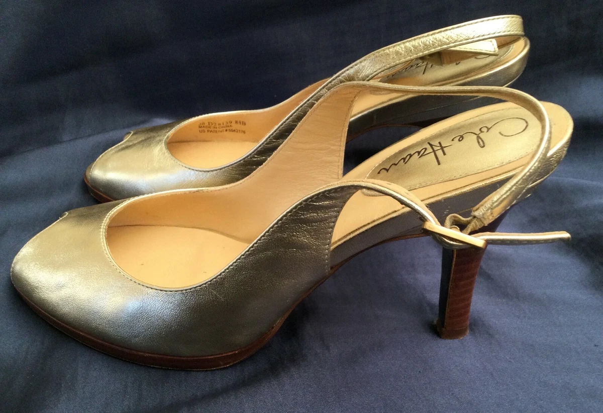 COLE HAAN CARMA SLING Soft Gold Metallic 3.9