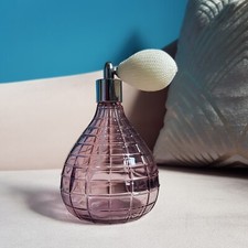 Beautiful  Coloured Glass Scent Bottle Empty Decorative home decor Pump Works