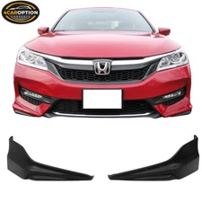 Fits 16-17 Honda Accord Sedan 4Dr HFP Style Front Bumper Side Corner Lip PU 2PC
