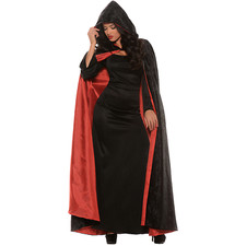 Hooded Velvet Cape W Lining Ad - Underwraps
