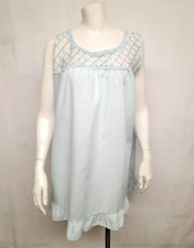 Vintage Katz Kittens Light Blue Sleeveless Short Nightgown