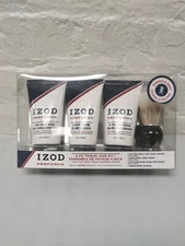 Izod Travel Kit for Man PerformX 4 Piece Body Wash  Shave Cream Balm Brush 