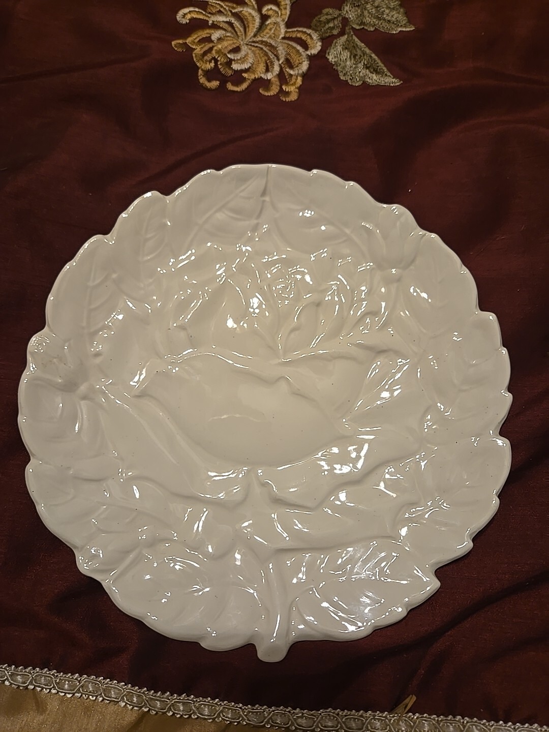 ED LANGBEIN  Dessert Rose Plate Original Western Zone Germany