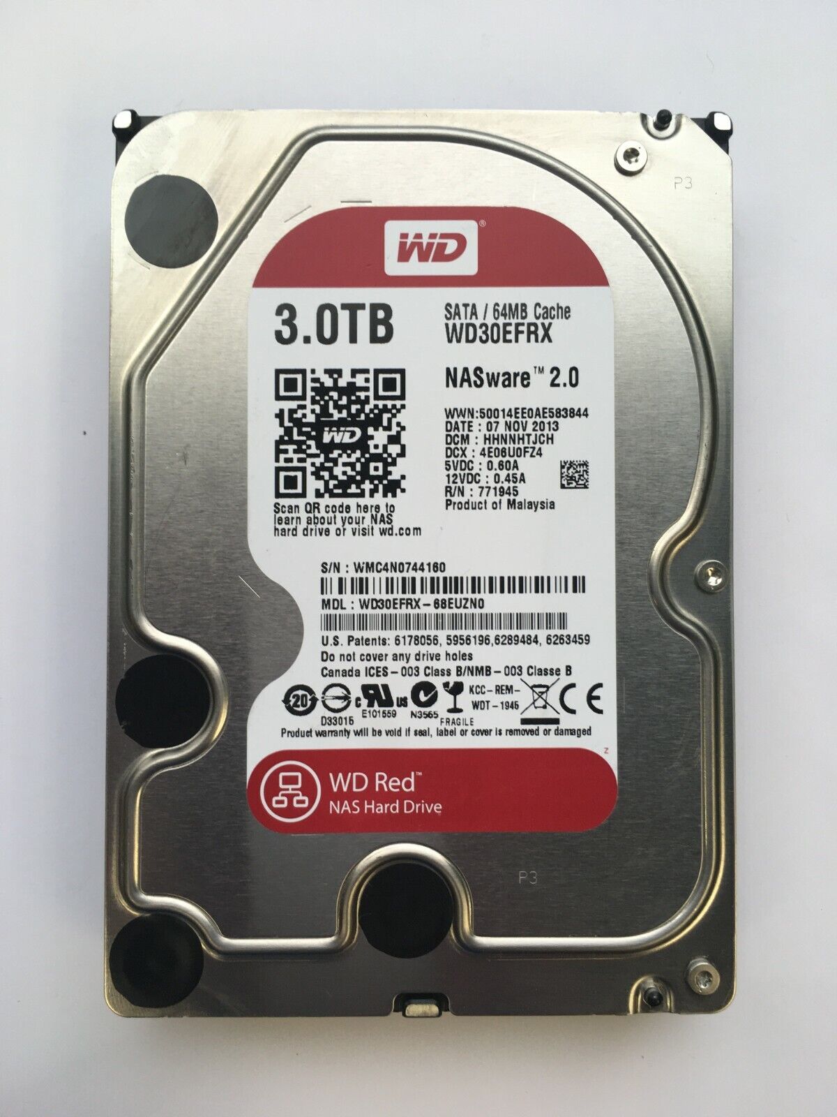 WD Red NAS Hard Drive 5400 RPM SATA 6 64MB 3.5" WD30EFRX 2.0