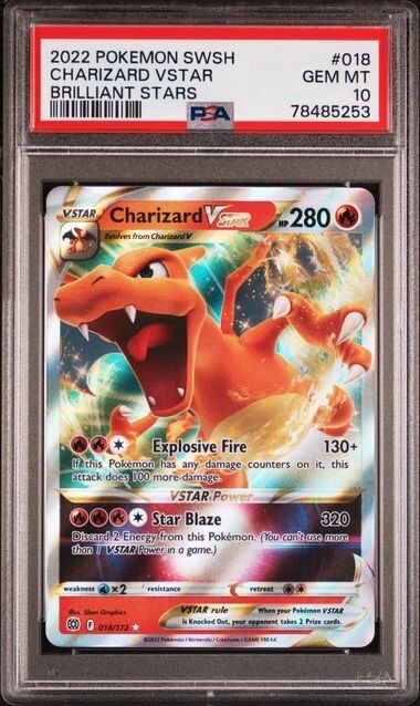 2022 POKEMON SWORD & SHIELD BRILLIANT STARS 018 CHARIZARD VSTAR