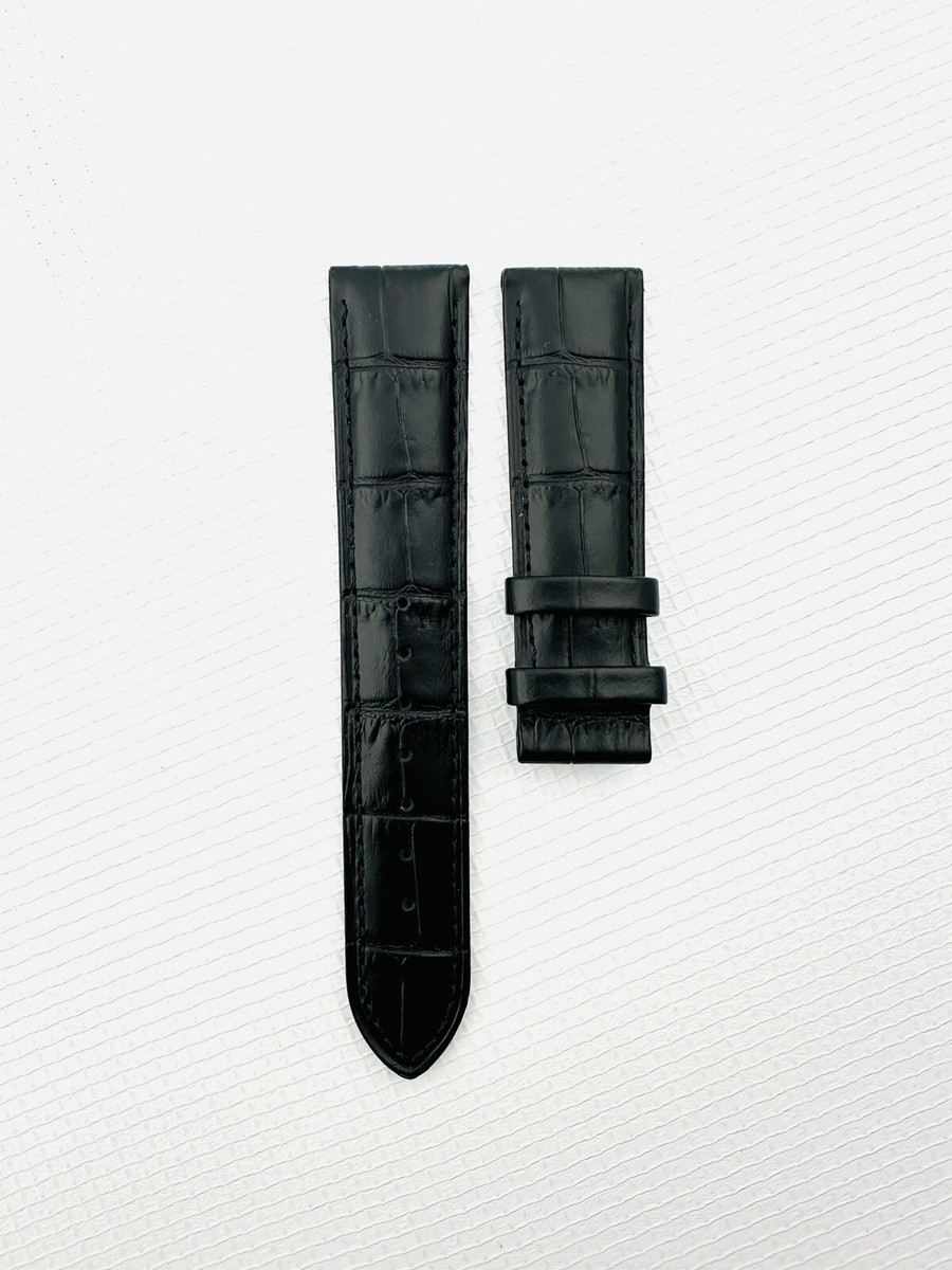 SALVATORE FERRAGAMO WATCH STRAP , FFT , BLACK LEATHER STRAP