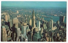 New York City c1950's Midtown Manhattan skyline, Chrysler Building, East River